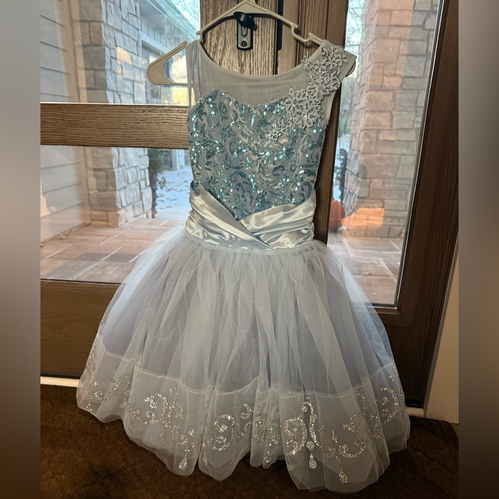 Weissman Blue and White Sequin Costume